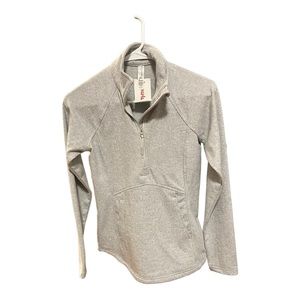 NWT Kyodan Outdoor gray herringbone Sz XS 1/4 zip wi/pockets & pouch lightweight